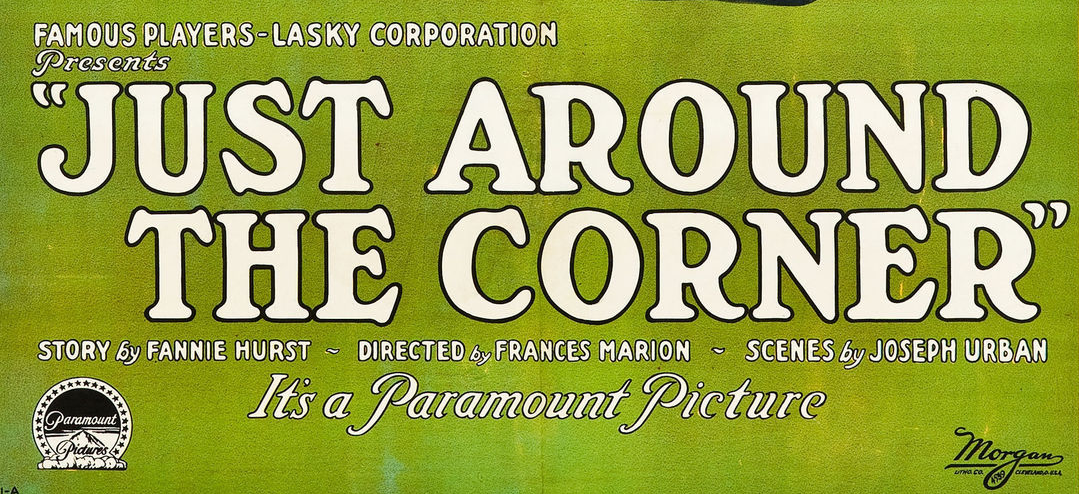 A detail from a post advertising 'Just Around the Corner' (1921)